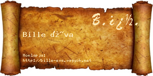 Bille Éva névjegykártya